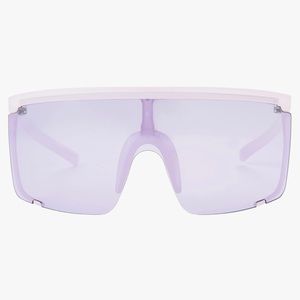 Steve Madden Women's in The Limelight Shield Sunglasses in mMilky Lavender color